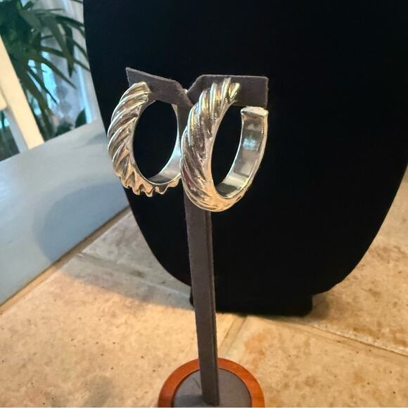 Simon Sebbag 925 Sterling Silver Hoop Earrings - Picture 1 of 15